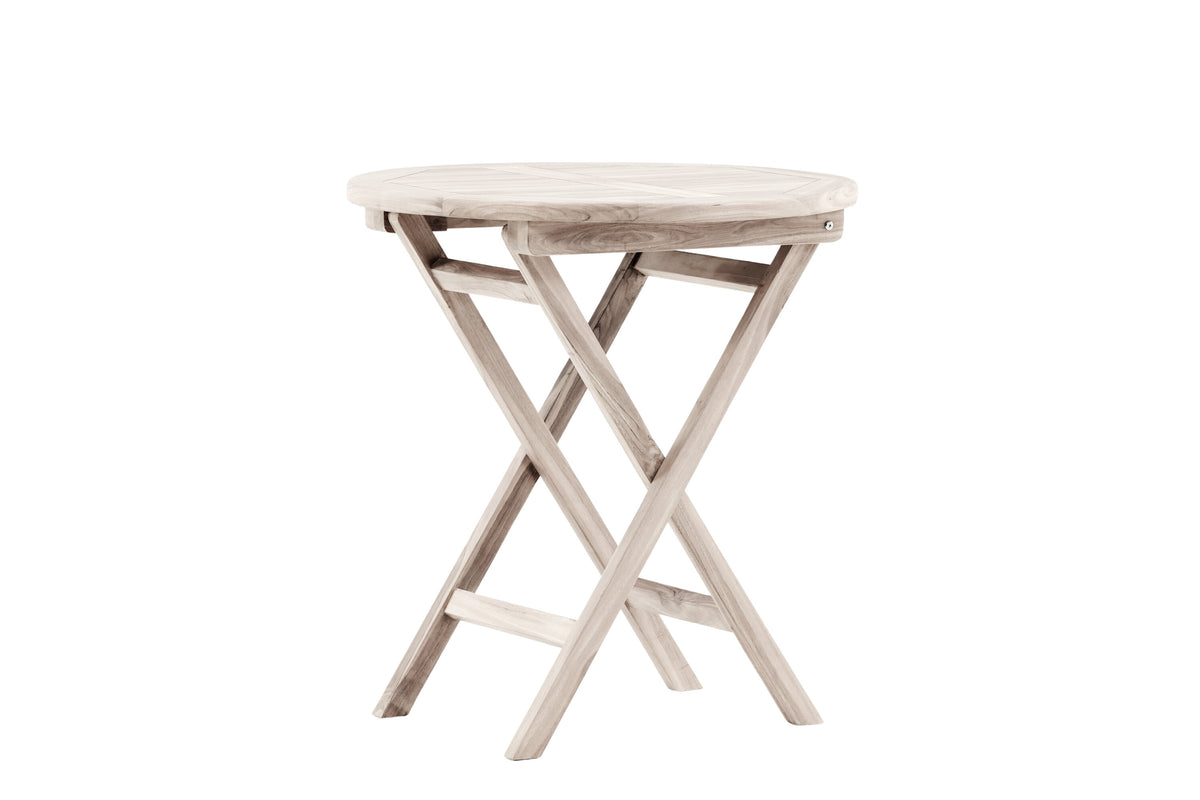 Kenya cafébord Ø70 cm vitlaserad teak