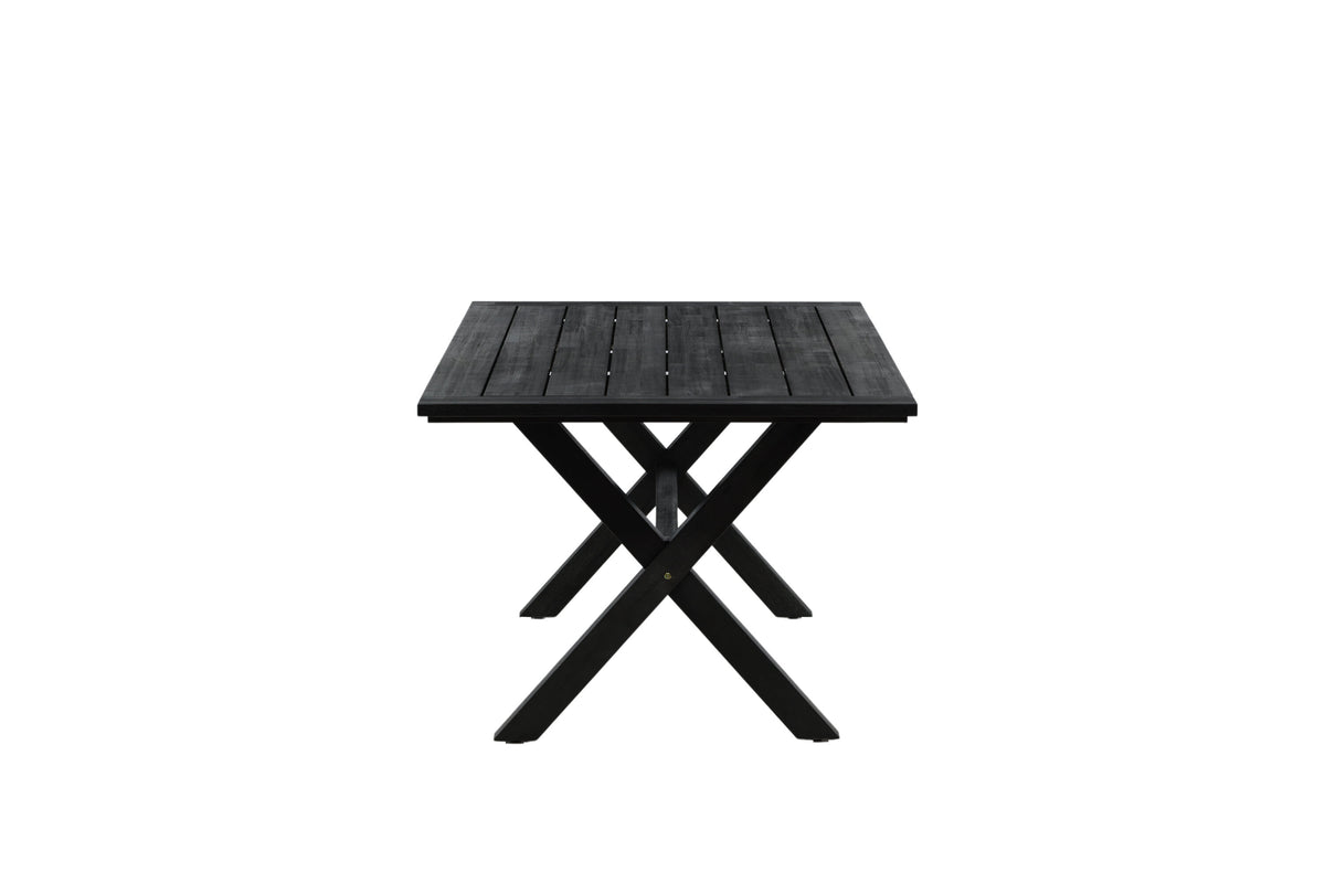 Rives matbord 200x100 cm svart akacia