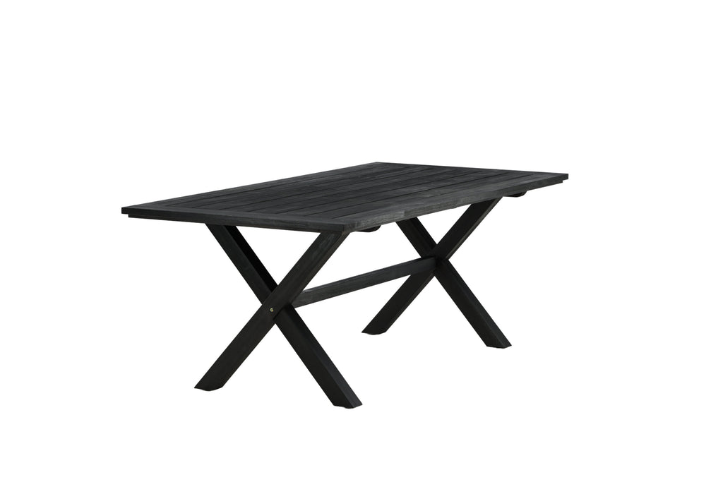Rives matbord 200x100 cm svart akacia