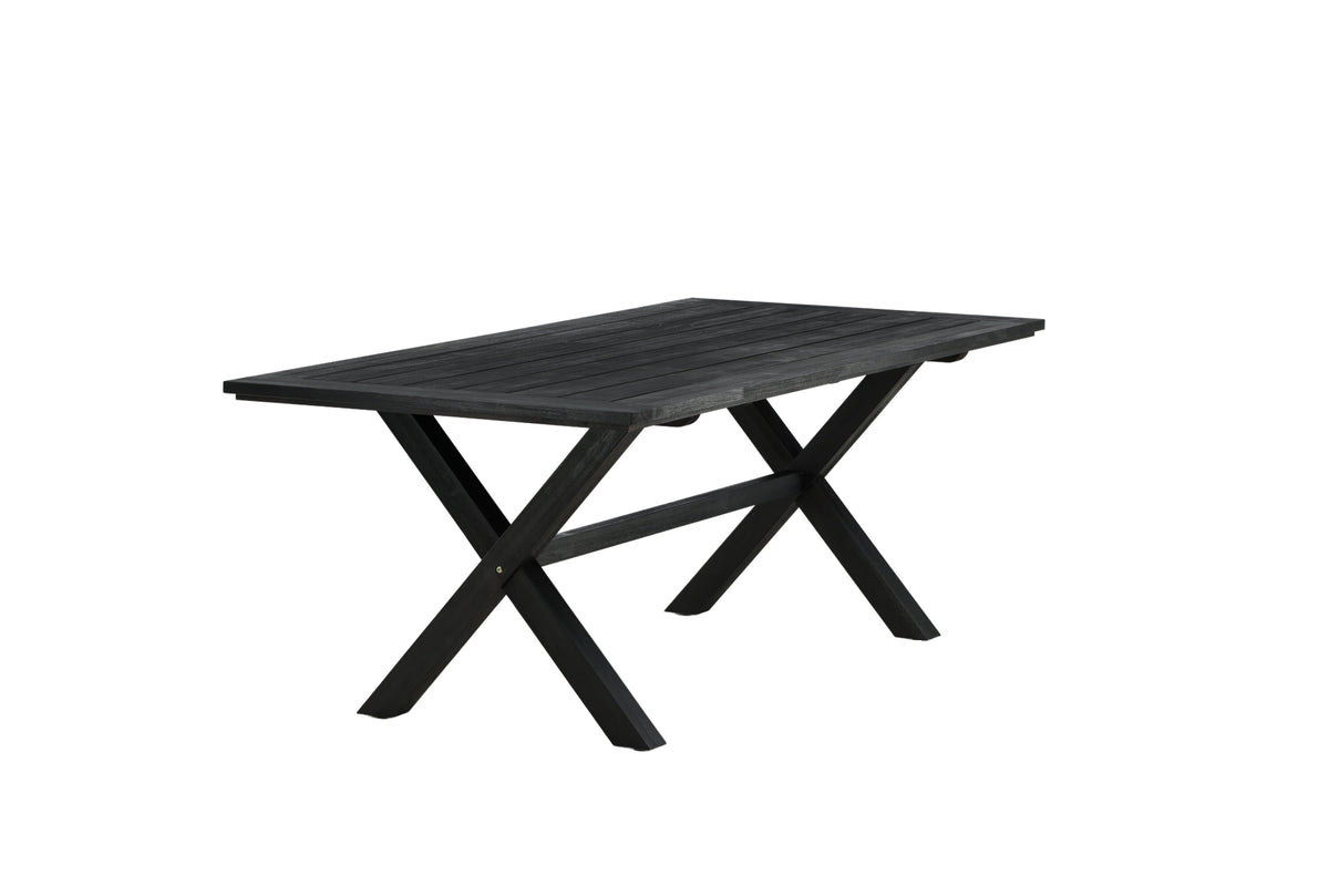 Rives matbord 200x100 cm svart akacia