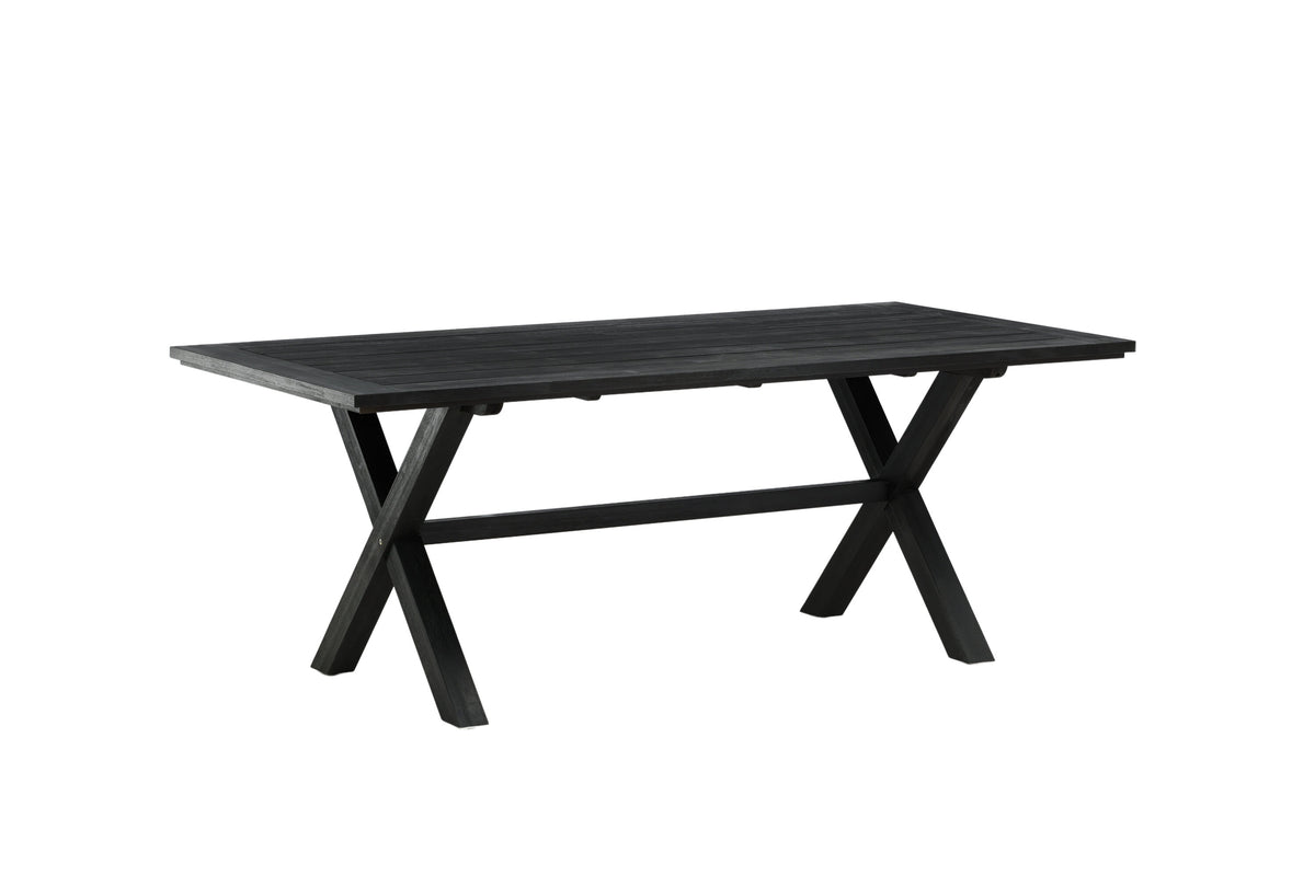 Rives matbord 200x100 cm svart akacia