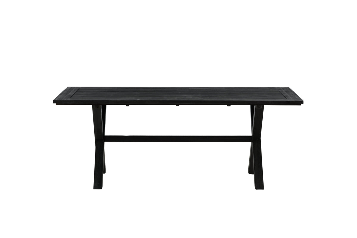 Rives matbord 200x100 cm svart akacia
