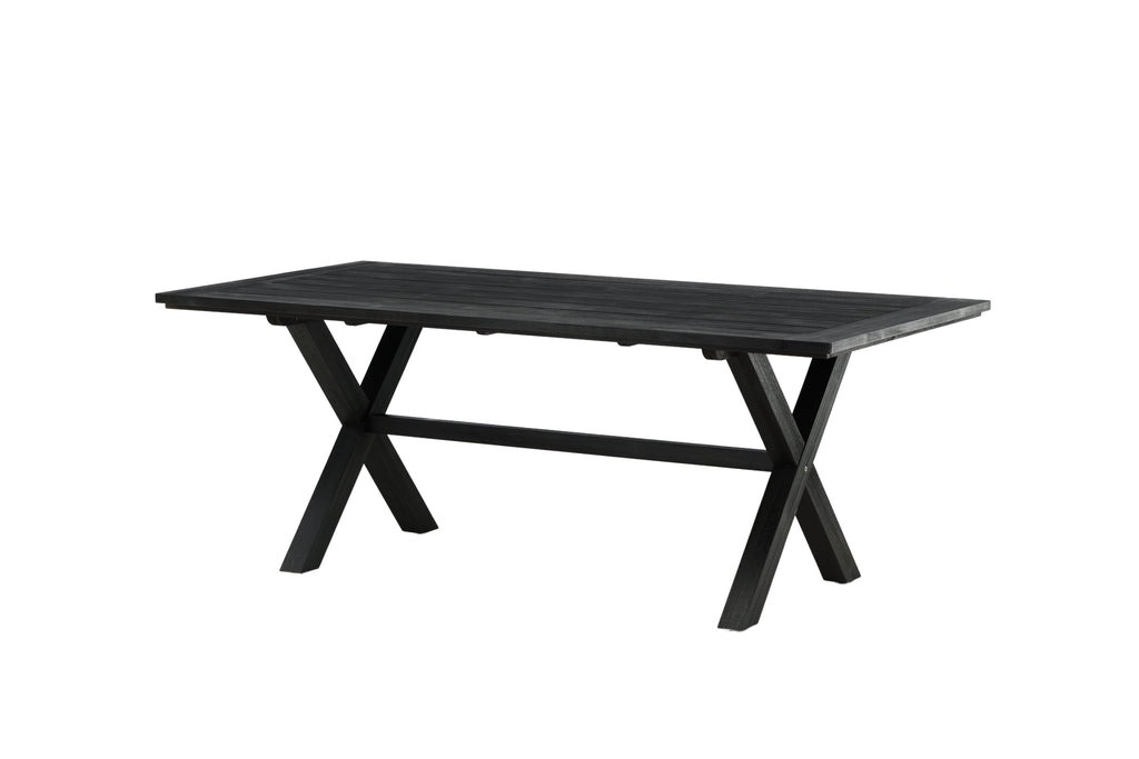Rives matbord 200x100 cm svart akacia