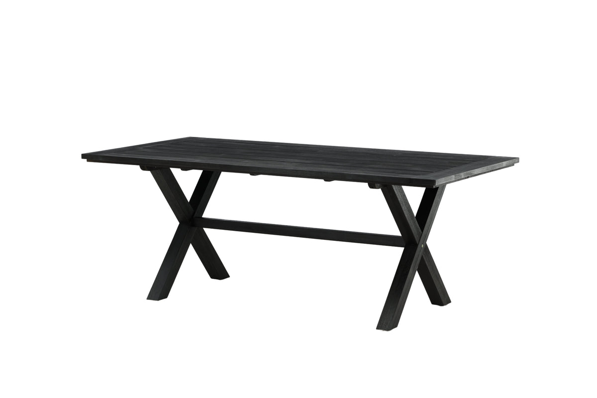 Rives matbord 200x100 cm svart akacia