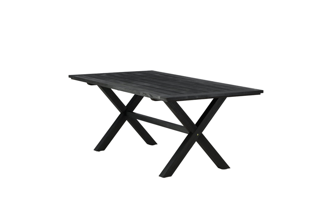 Rives matbord 200x100 cm svart akacia