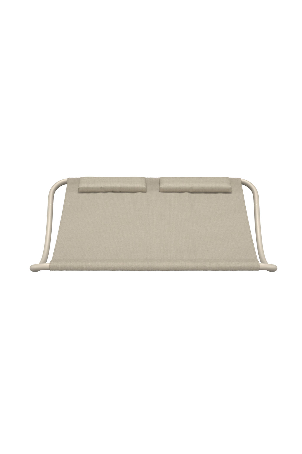 Gordo gungande solsäng för två med beige stomme och beige tyg