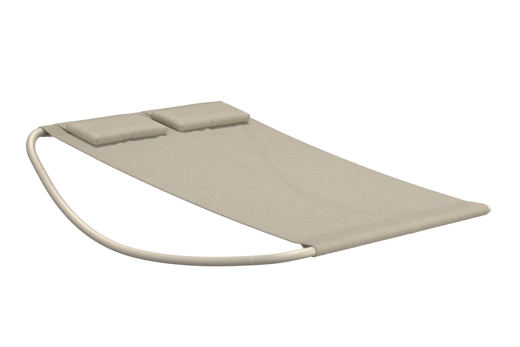 Gordo gungande solsäng för två med beige stomme och beige tyg