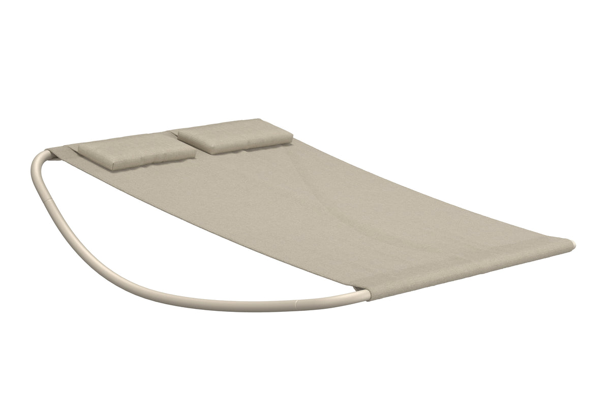 Gordo gungande solsäng för två med beige stomme och beige tyg