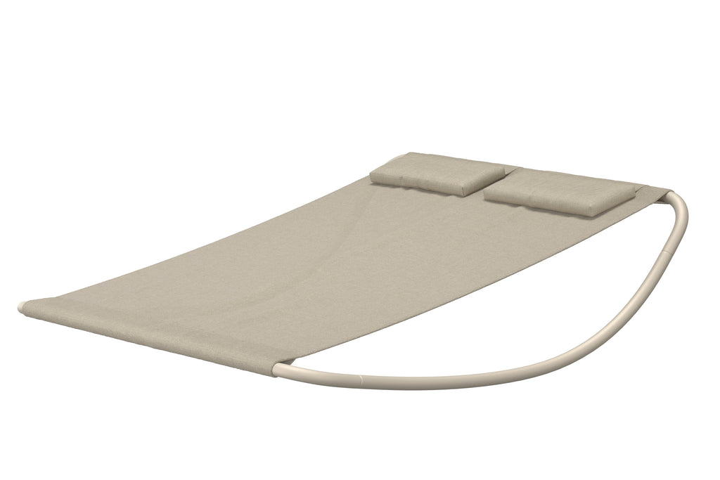 Gordo gungande solsäng för två med beige stomme och beige tyg