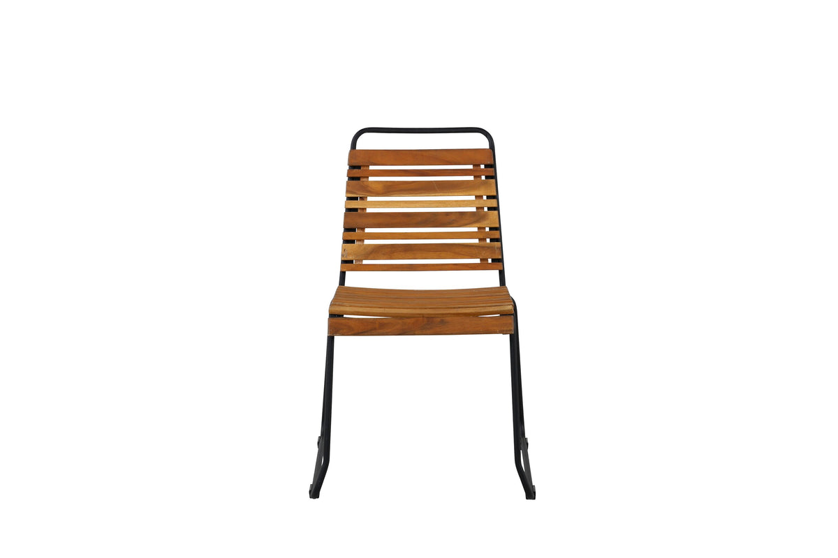Bois matstol 2-pack svart aluminium och akacia