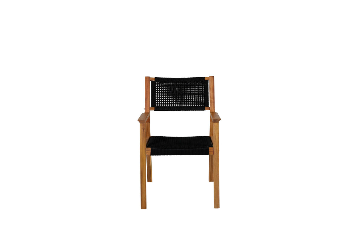 Little John matstol 2-pack svart rep och akacia