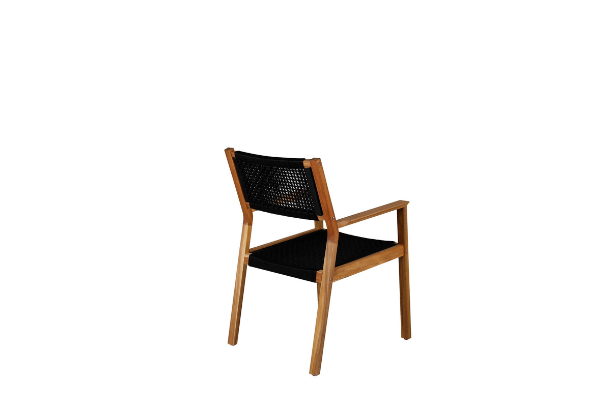 Little John matstol 2-pack svart rep och akacia