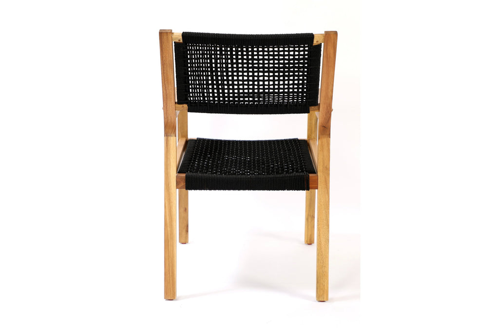 Little John matstol 2-pack svart rep och akacia