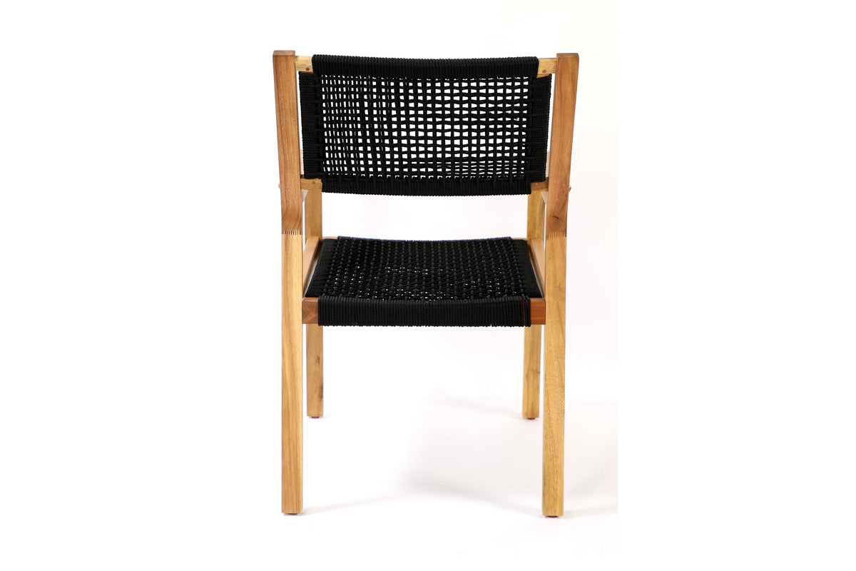 Little John matstol 2-pack svart rep och akacia