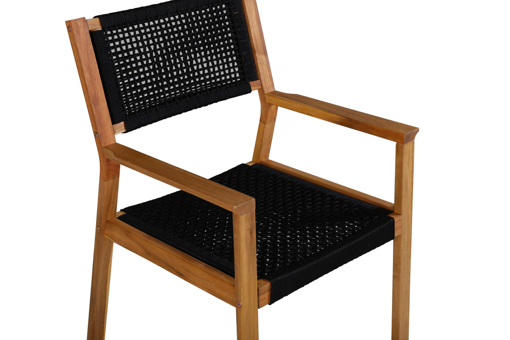 Little John matstol 2-pack svart rep och akacia