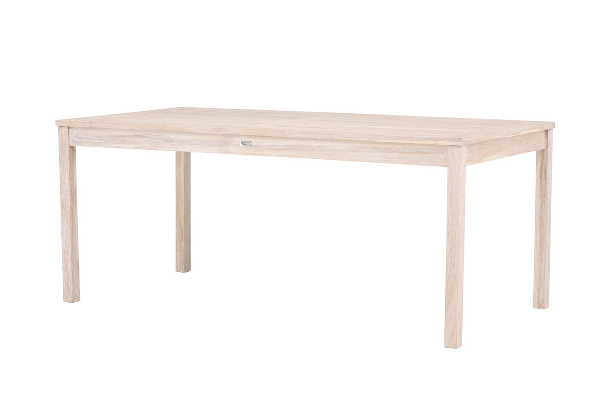 Kenya matbord 90x180 cm vitlaserad teak