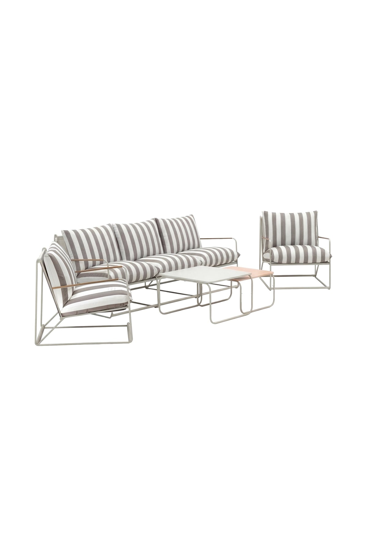 Palazzo soffgrupp beige- och vitrandig