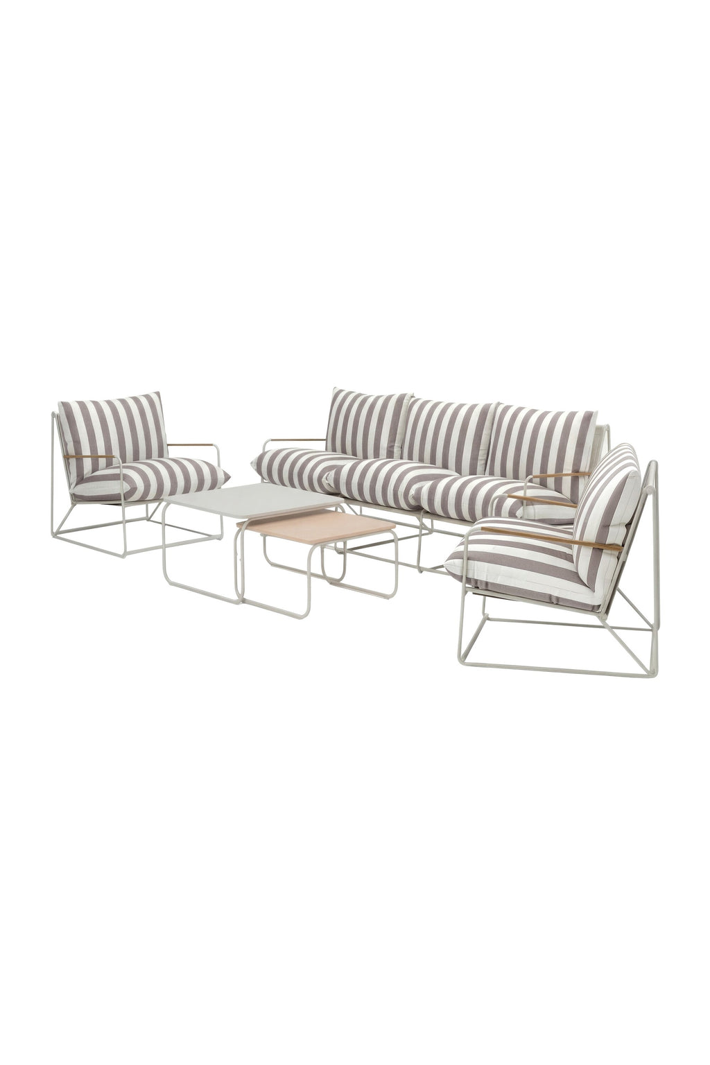 Palazzo soffgrupp beige- och vitrandig