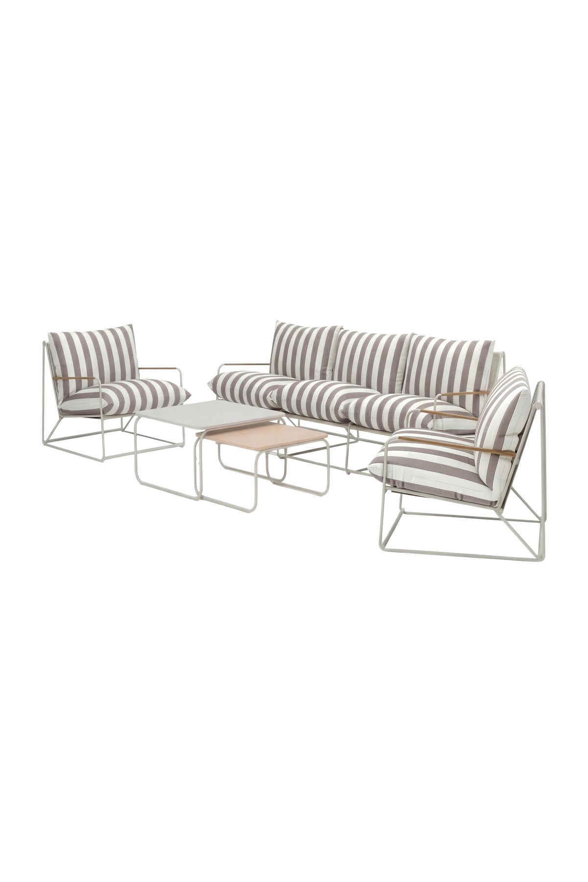 Palazzo soffgrupp beige- och vitrandig