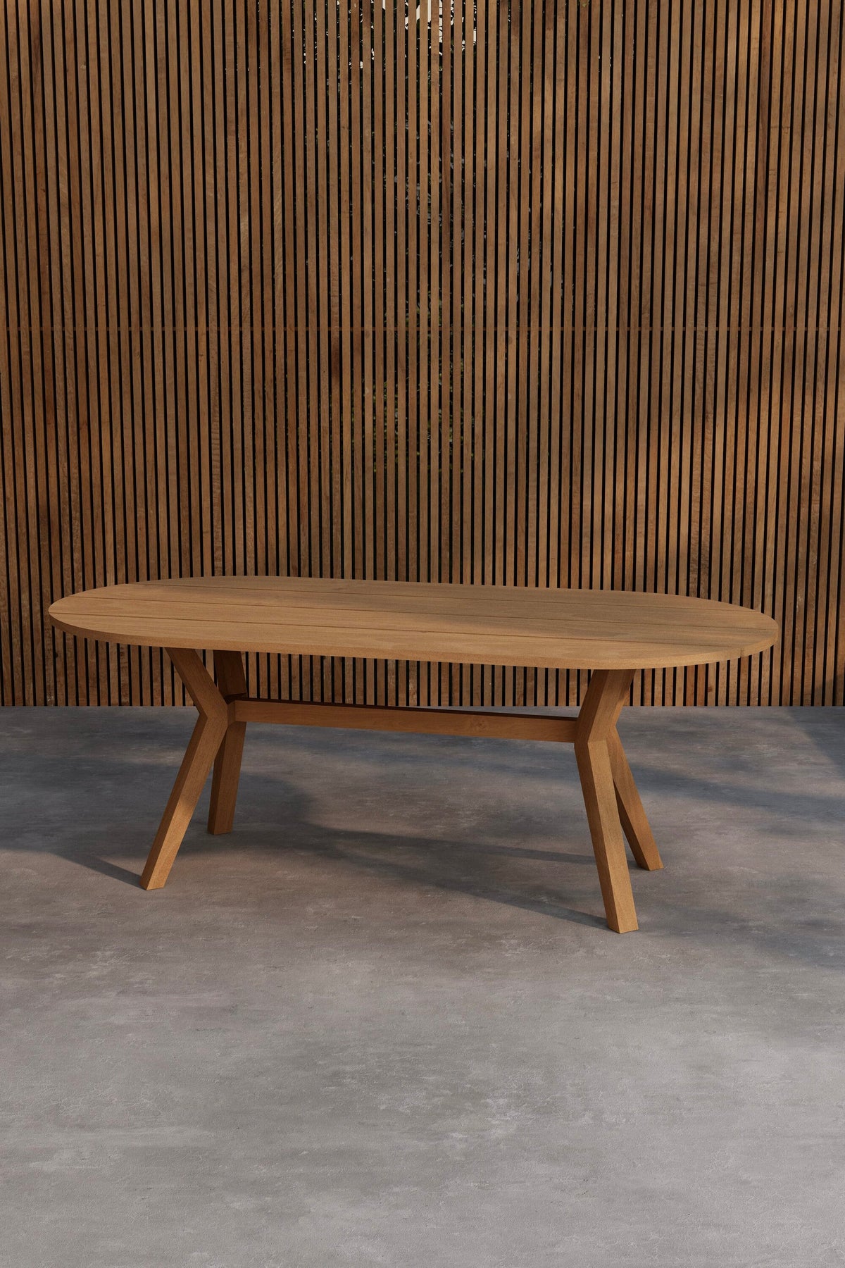 Kenya ovalt matbord 200x100x75 cm naturfärgad teak