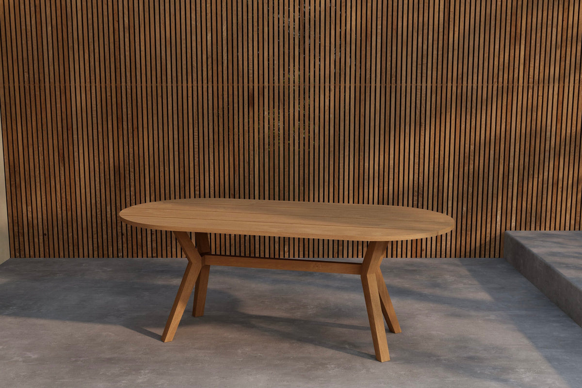 Kenya ovalt matbord 200x100x75 cm naturfärgad teak