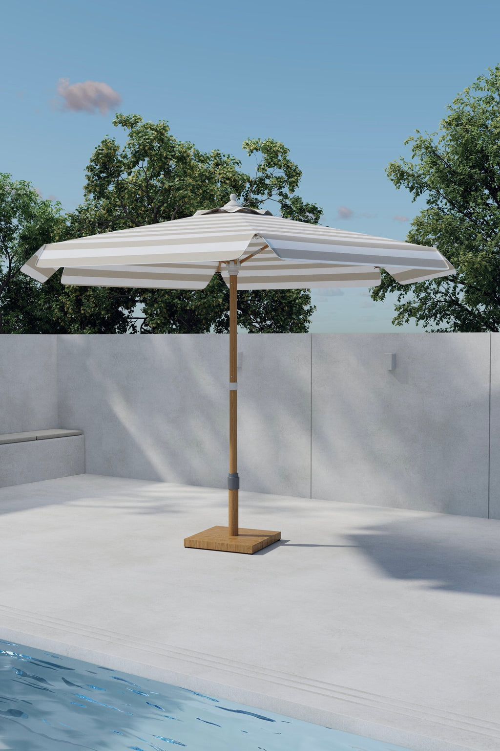 Cerox parasoll 270 cm beige/vitt