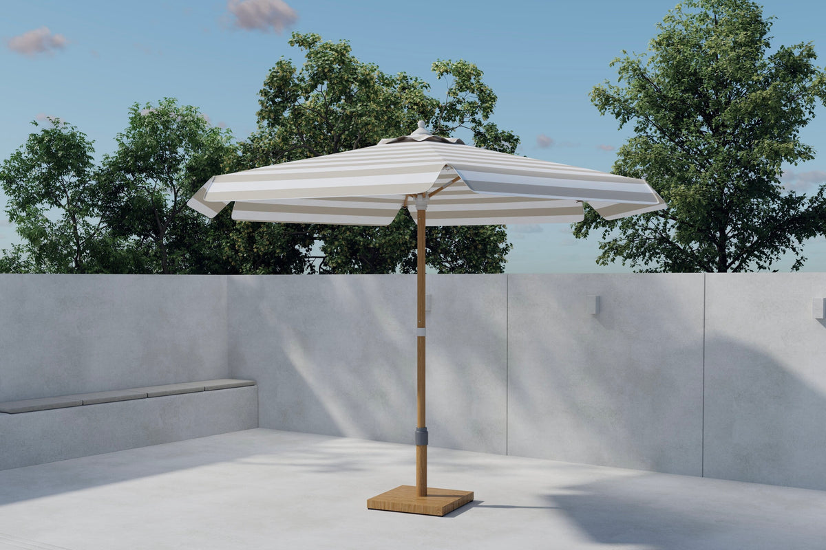 Cerox parasoll 270 cm beige/vitt