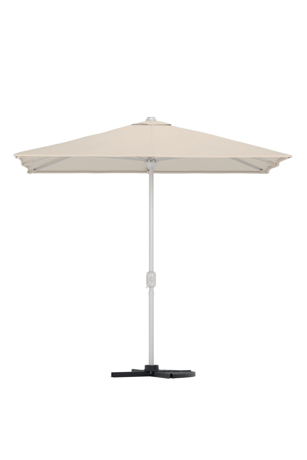 Leeds parasoll 293x264x293 cm beige med silverfärgad stomme
