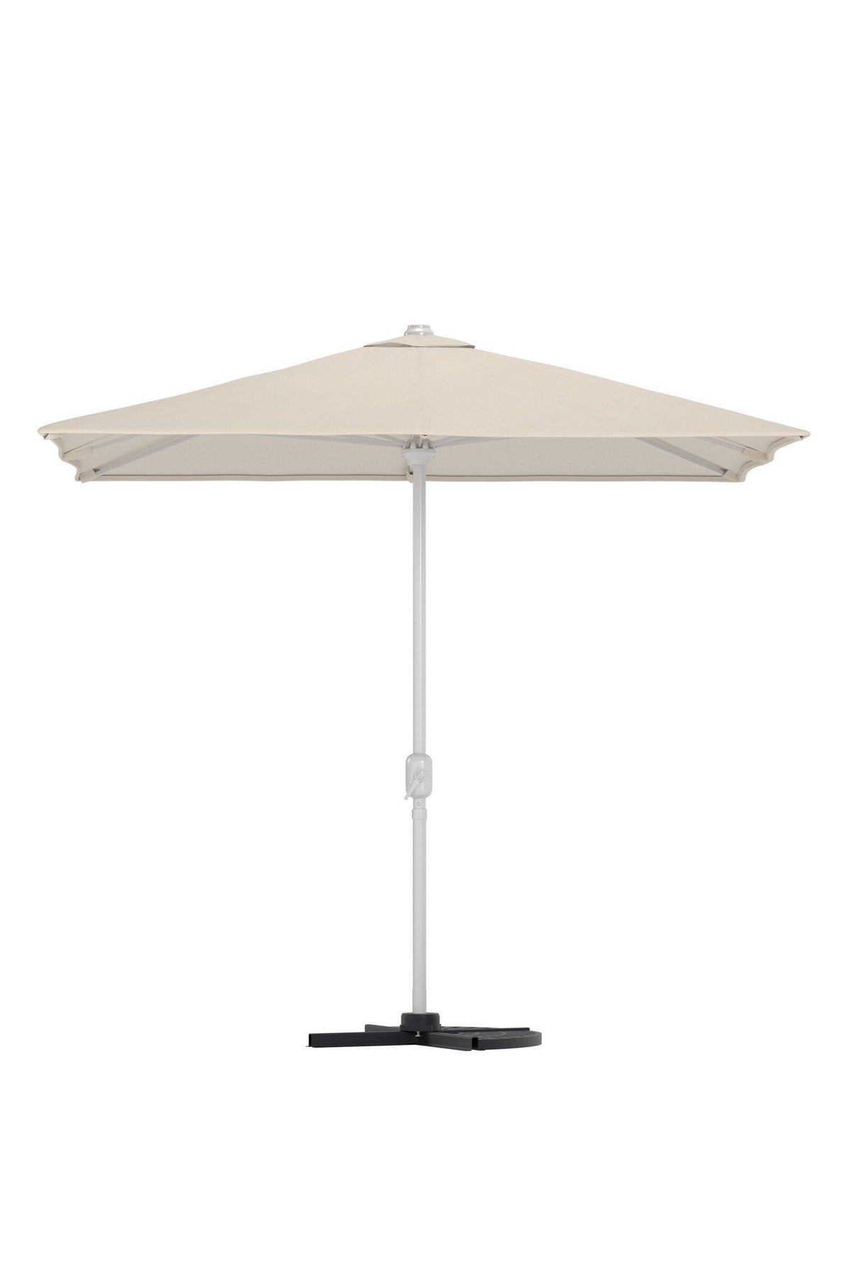 Leeds parasoll 293x264x293 cm beige med silverfärgad stomme