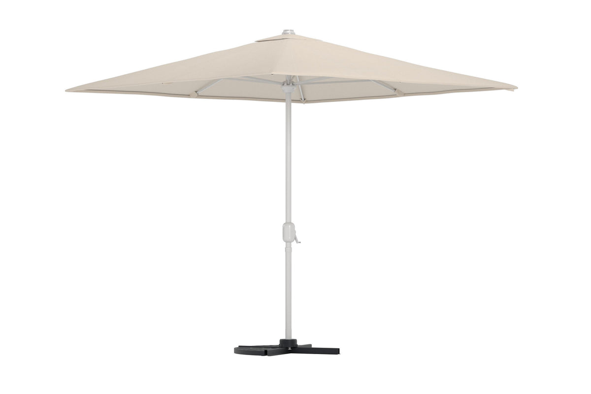 Leeds parasoll 293x264x293 cm beige med silverfärgad stomme