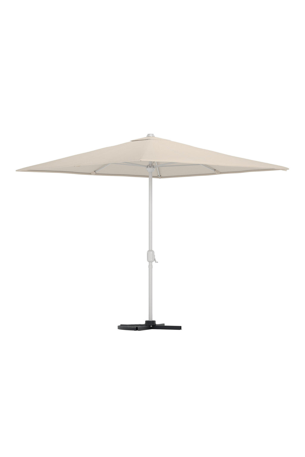 Leeds parasoll 293x264x293 cm beige med silverfärgad stomme