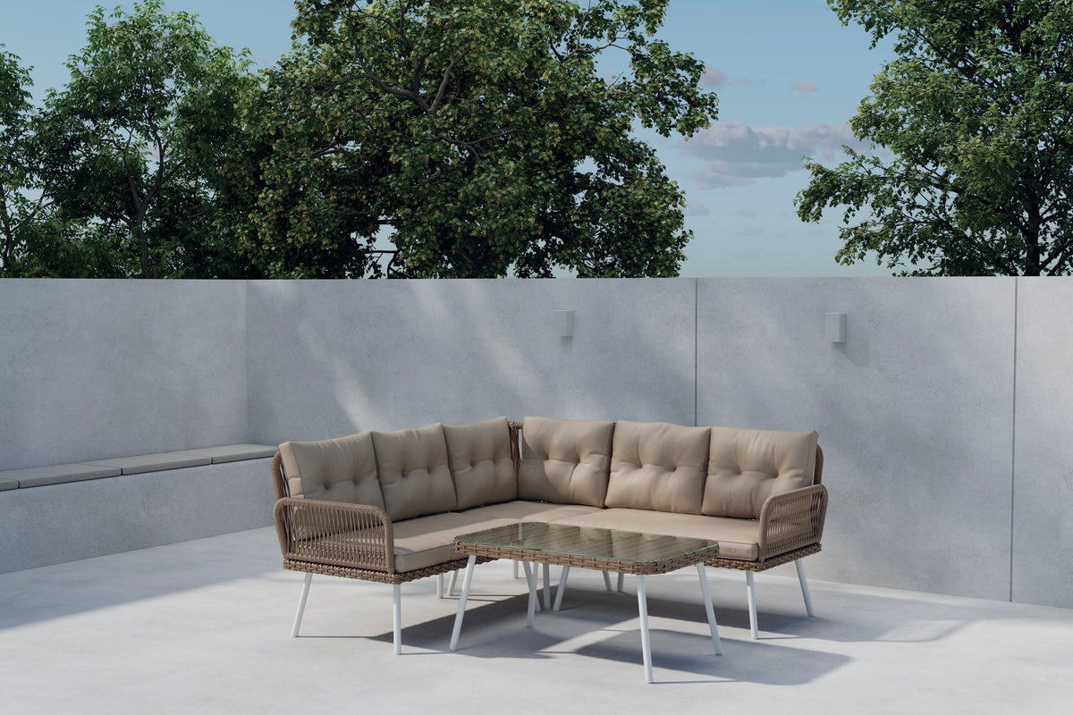 Ibiza hörnsoffgrupp naturfärgad konstrotting/beige