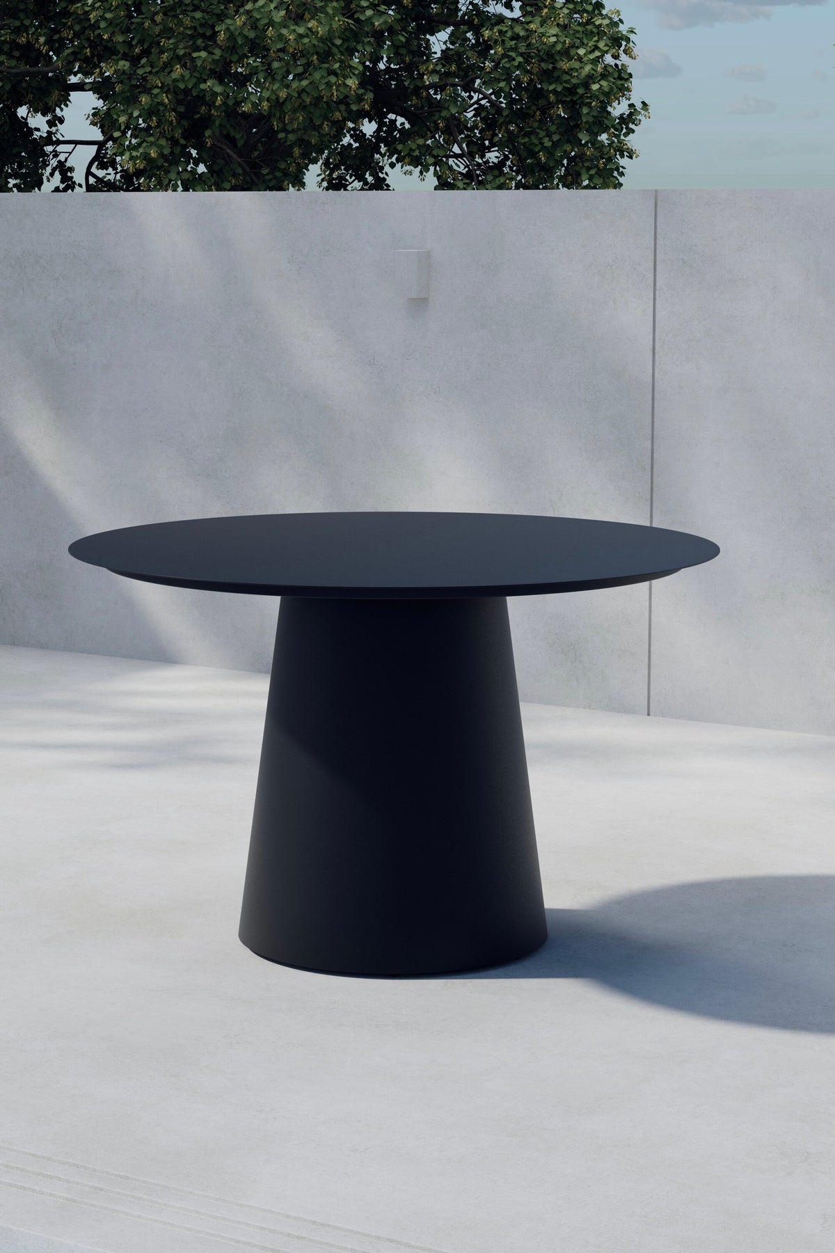 Lanzo runt matbord Ø120 cm svart aluminium