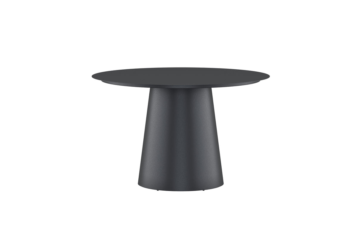 Lanzo runt matbord Ø120 cm svart aluminium