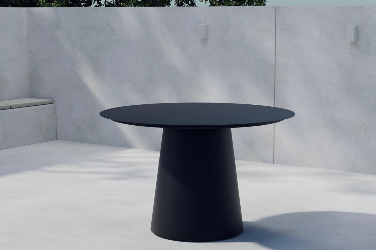Lanzo runt matbord Ø120 cm svart aluminium