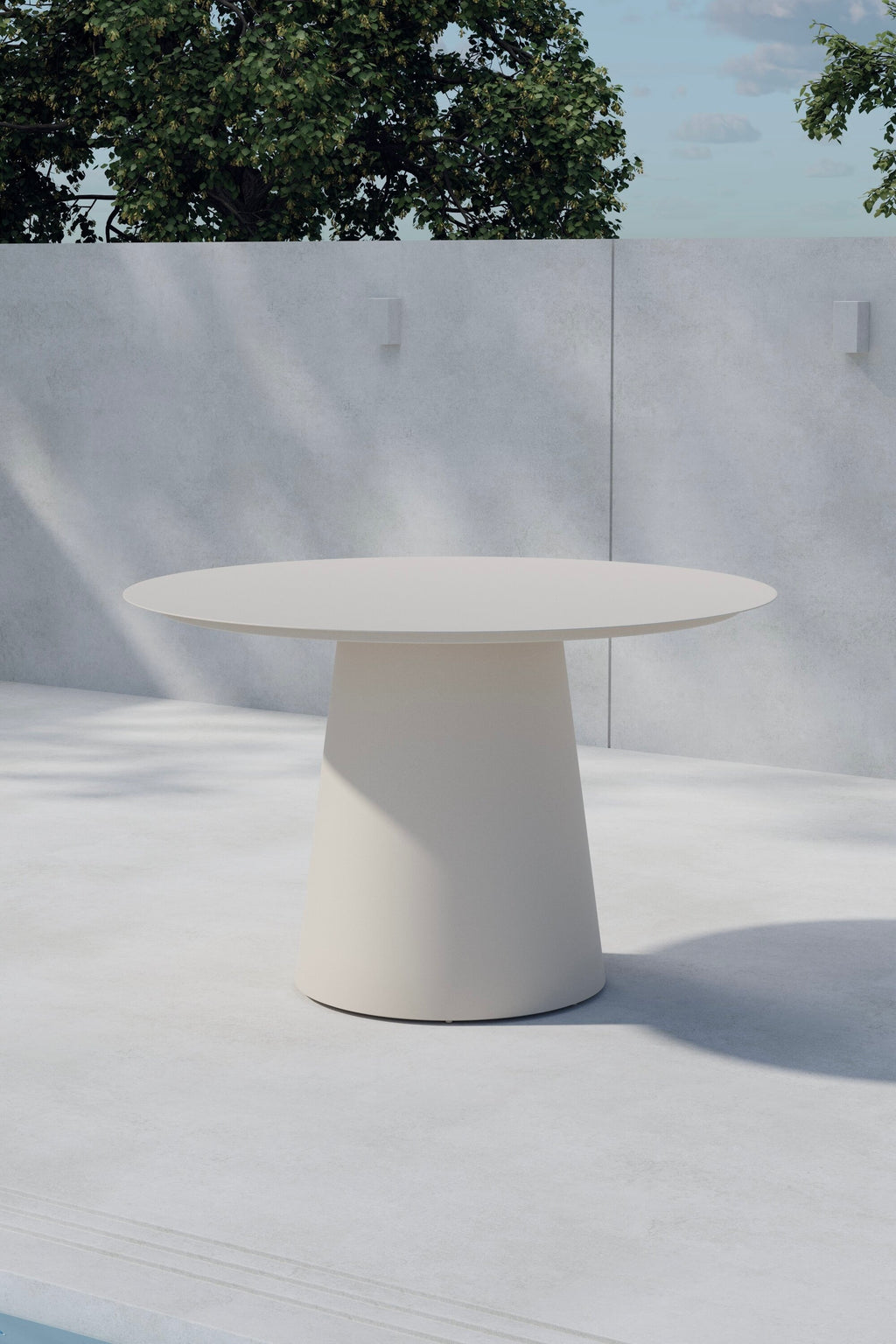 Lanzo runt matbord Ø120 cm beige aluminium