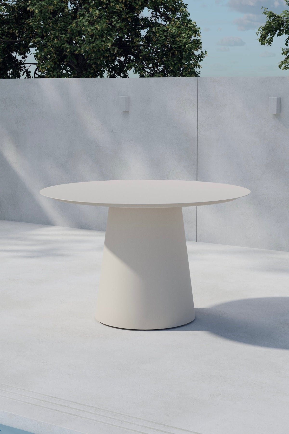 Lanzo runt matbord Ø120 cm beige aluminium