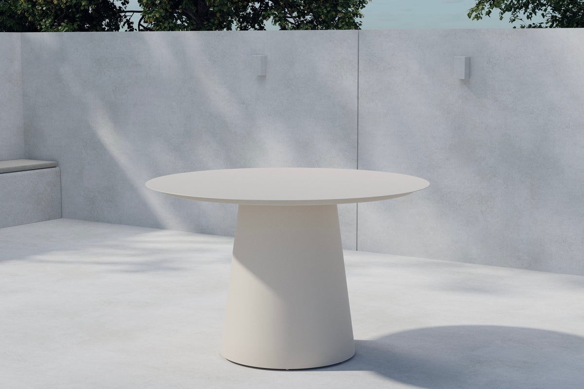 Lanzo runt matbord Ø120 cm beige aluminium