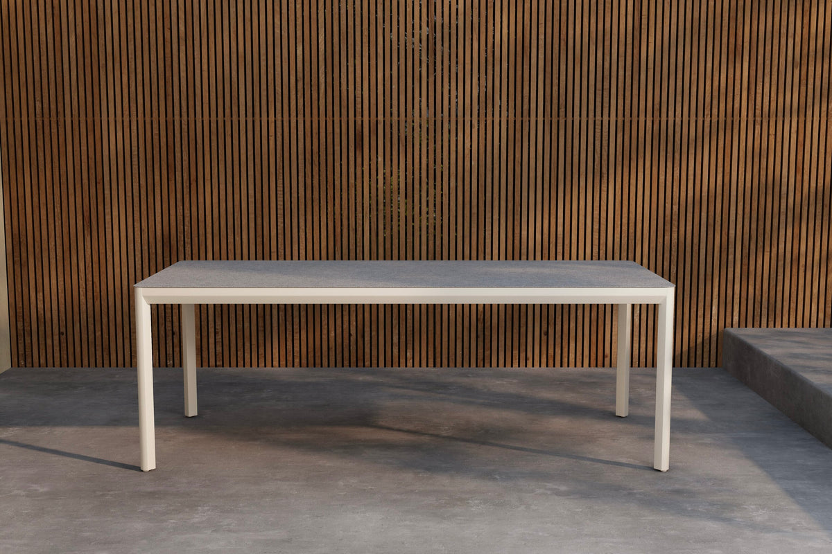 Lino rektangulärt matbord 220x100x74 cm beige aluminium och glaskeramik