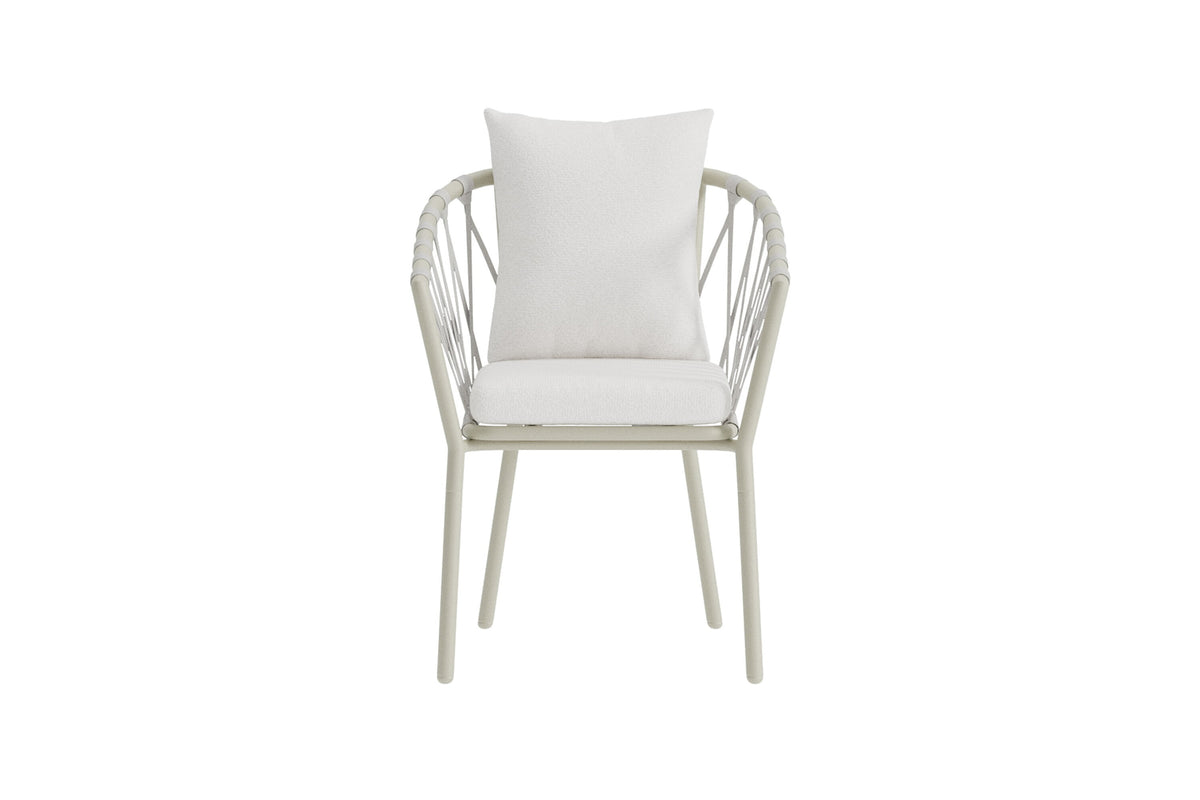 Linos matstol beige stål och vit bouclé, 2-pack