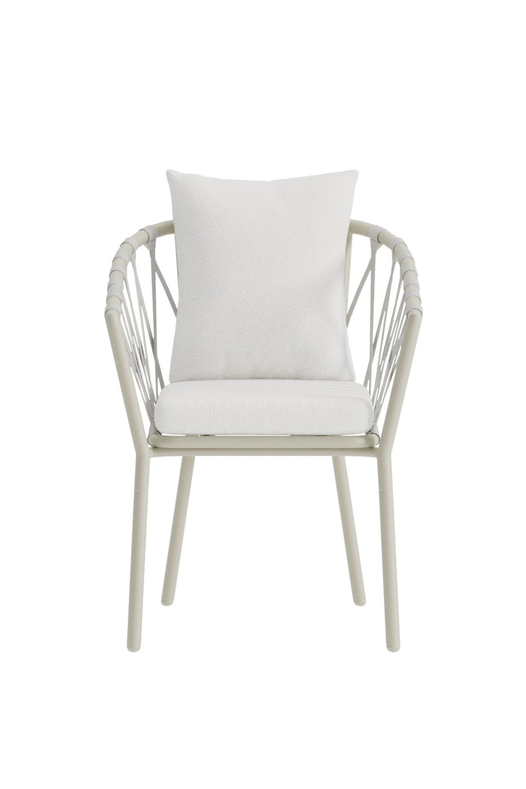 Linos matstol beige stål och vit bouclé, 2-pack