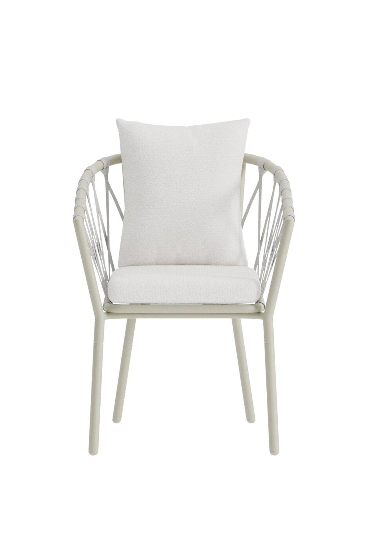 Linos matstol beige stål och vit bouclé, 2-pack