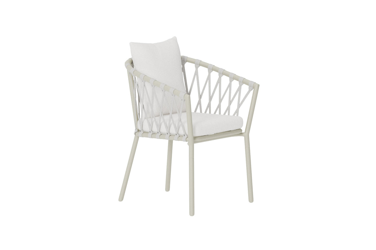 Linos matstol beige stål och vit bouclé, 2-pack
