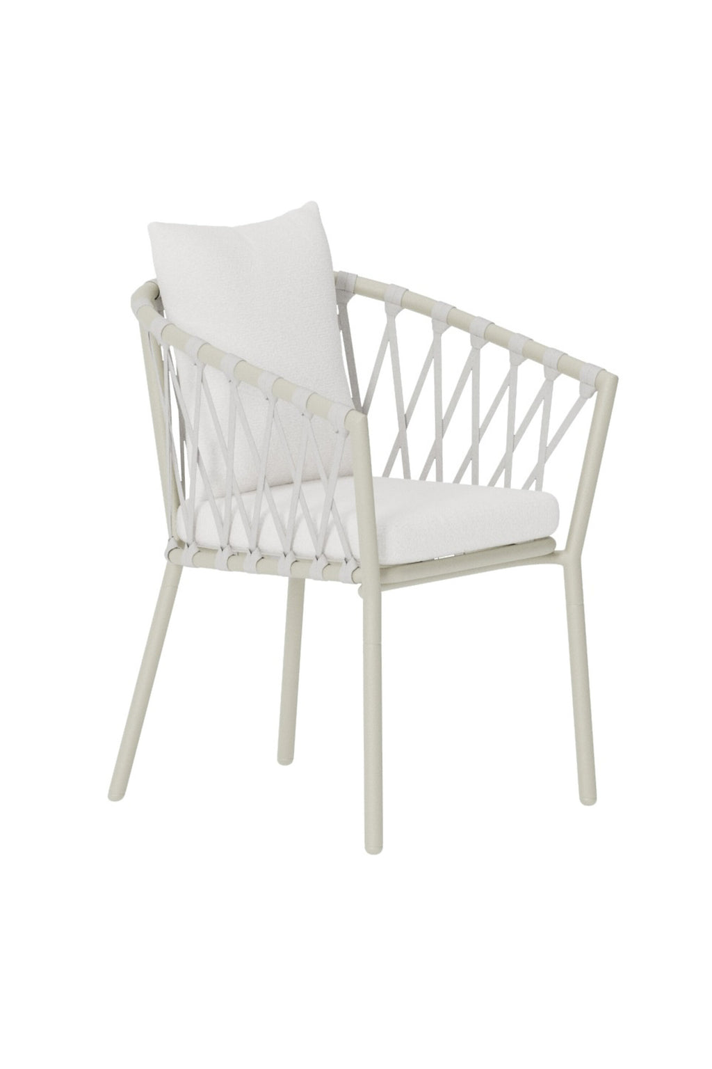 Linos matstol beige stål och vit bouclé, 2-pack