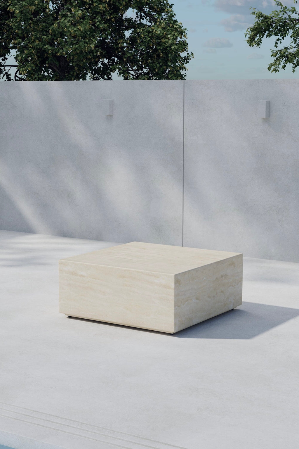 Lissabon sidobord 80x80x35 cm beige