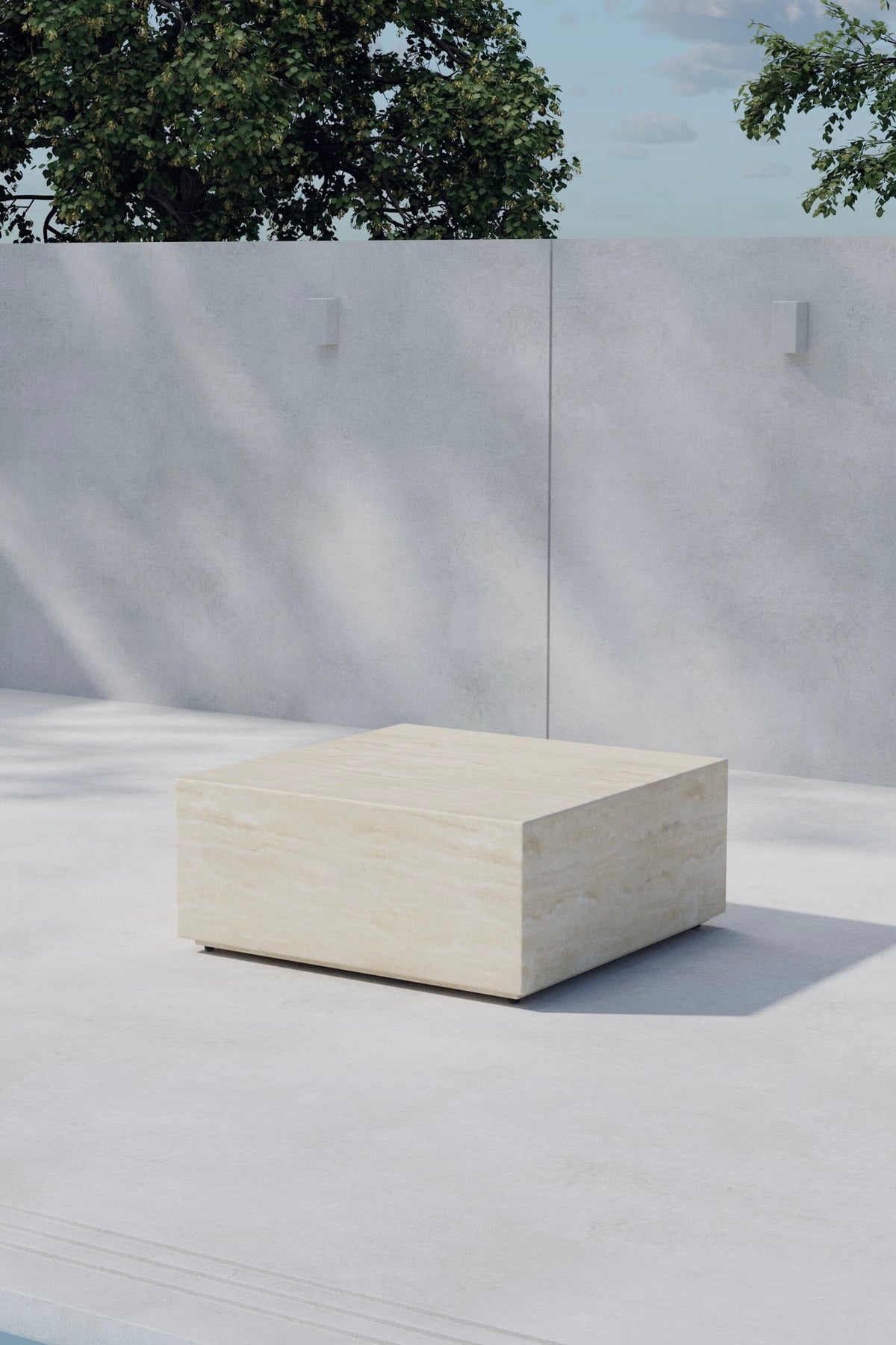 Lissabon sidobord 80x80x35 cm beige