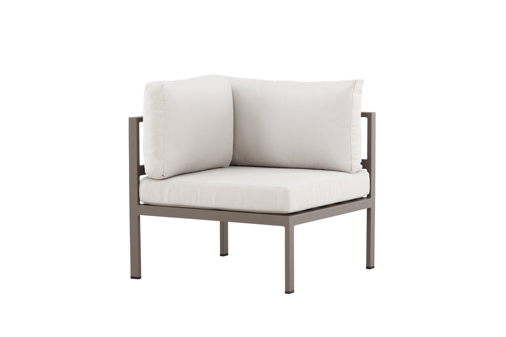 Copacabana hörnmodul brun med beige dynor