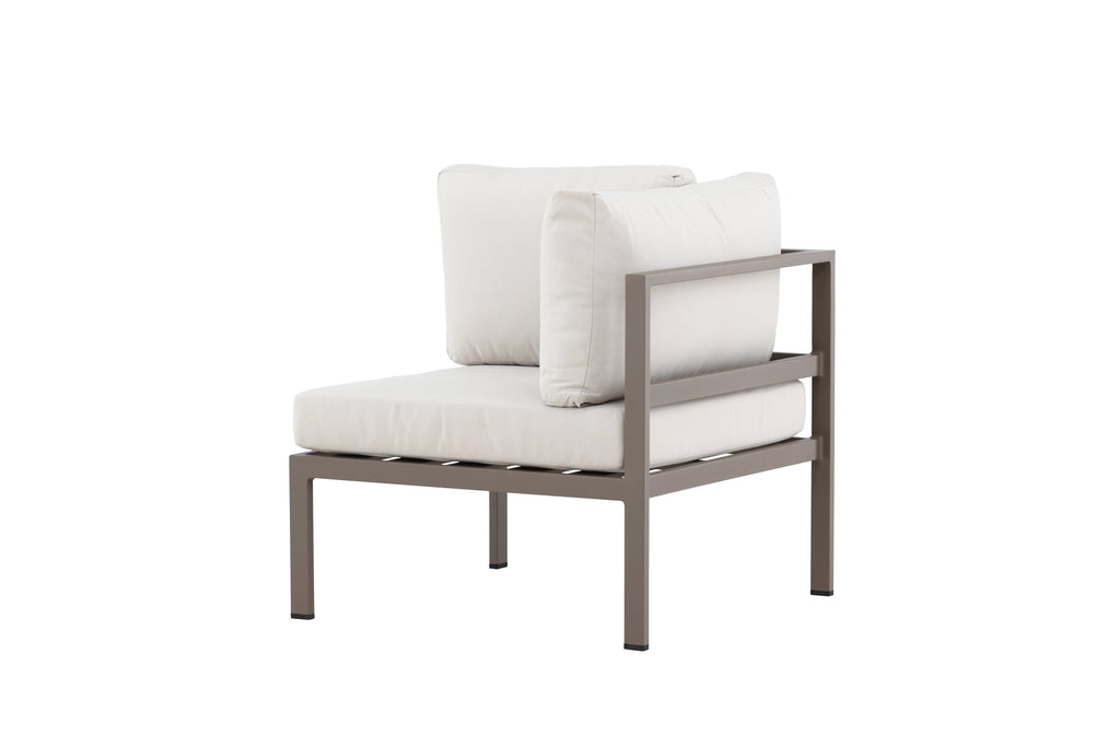 Copacabana hörnmodul brun med beige dynor