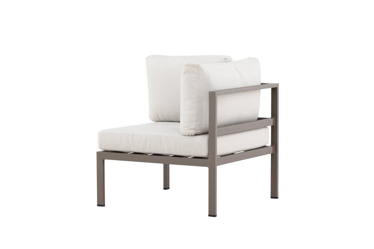 Copacabana hörnmodul brun med beige dynor