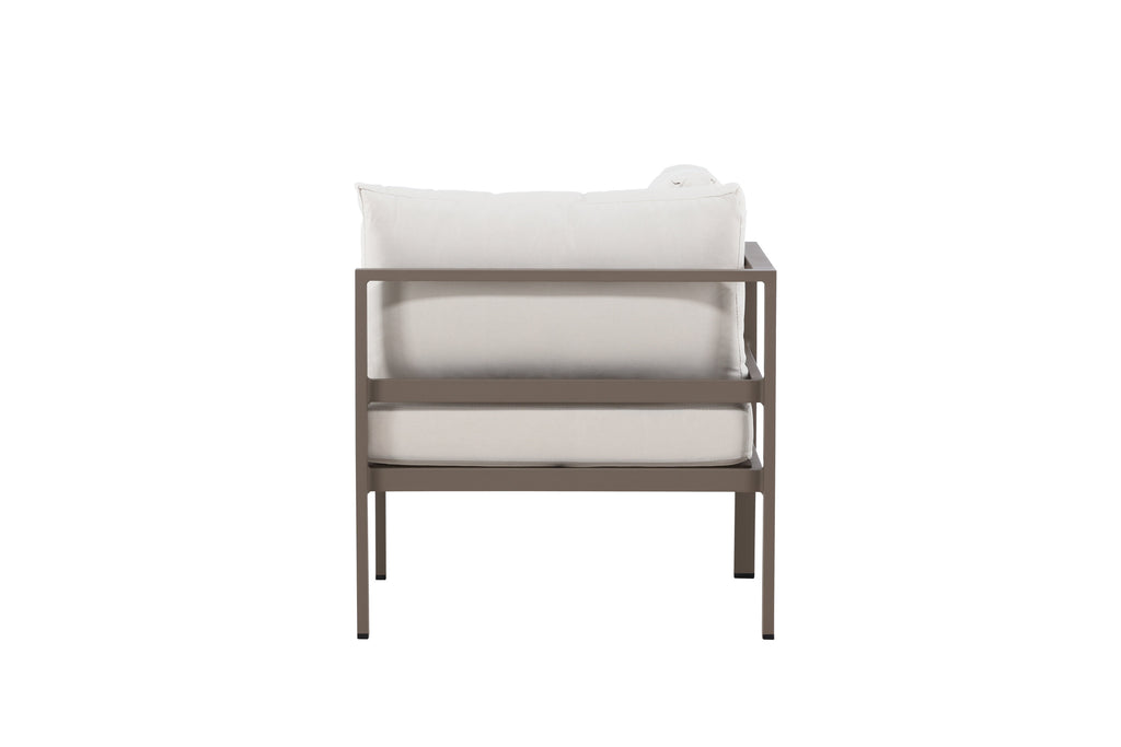Copacabana hörnmodul brun med beige dynor